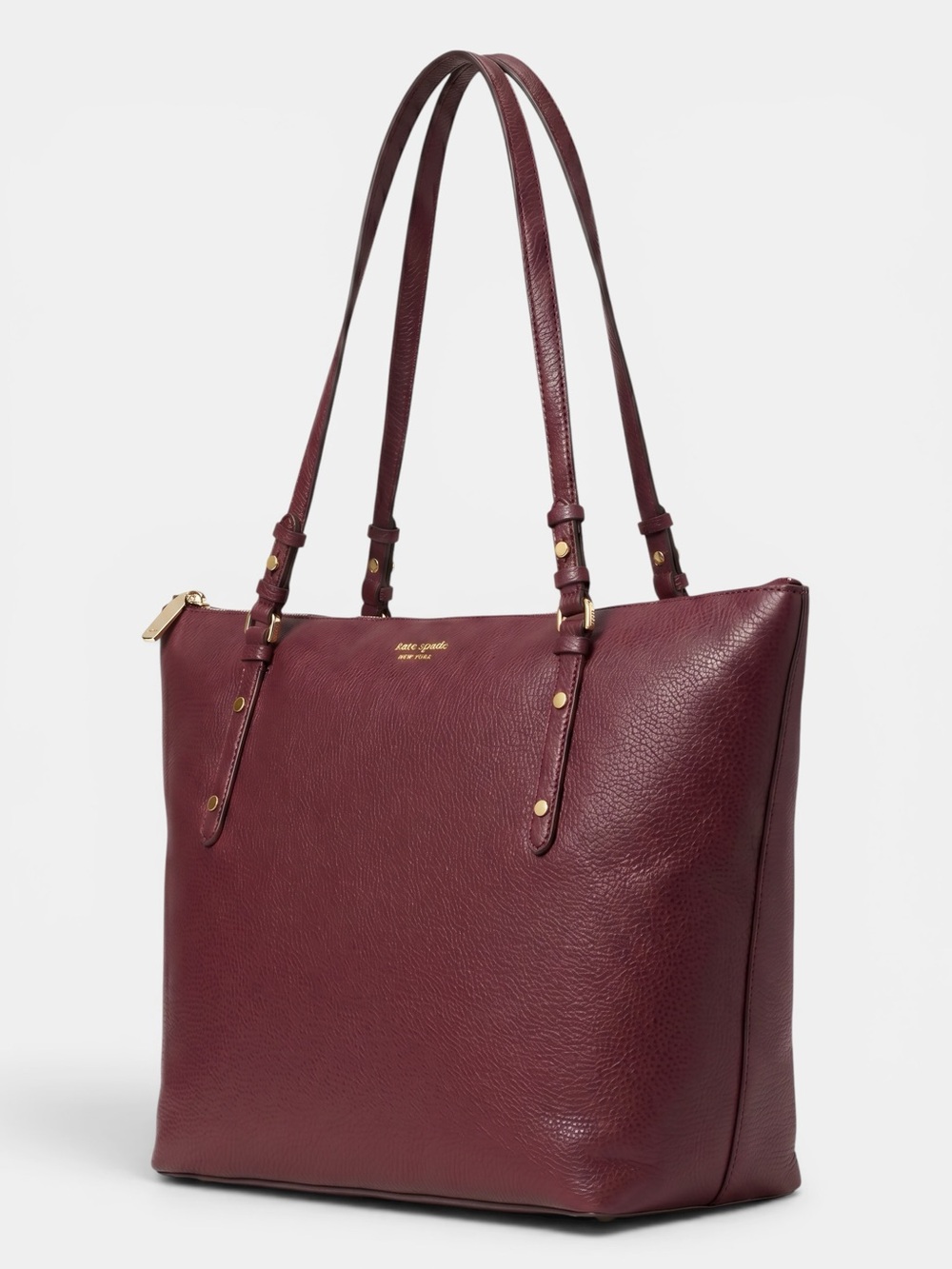 Kate Spade New York Polly Pebbled Leather Cherrywood Tote (EUC)